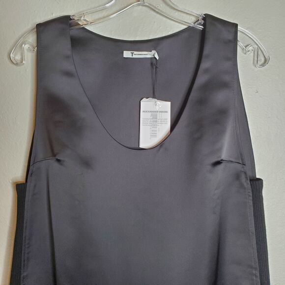 T Alexander Wang Satin Cocktail Dress Black Size 2 Minimalist Modern Artsy Chic - Picture 4 of 13